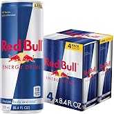 Red Bull Energy Drink, 8.4 Oz, 4-count | contains caffeine, taurine, B-vitamins, sugar, and water, 8.4 fl oz, pack of 4 cans