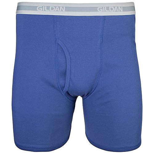 Gildan Men's Underwear Boxer Briefs, Multipack, Navy/Metro Blue