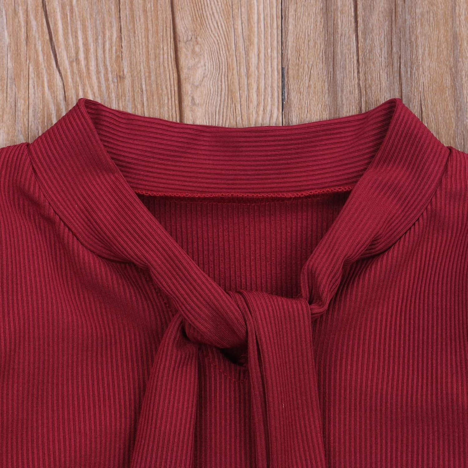 Toddler Kids Baby Girl Long Sleeve Knit Blouse Ruffled Shoulder T-Shirt Top with Adjustable Straps: Clothing