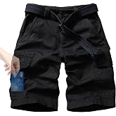 GSGGIG Men's 11" Cargo Shorts, Relaxed Fit Bermuda Shorts | Relaxed Fit 11-Inch Cargo Shorts with Multiple Pockets for Work, Hiking, Travel and Casual Summer Wear