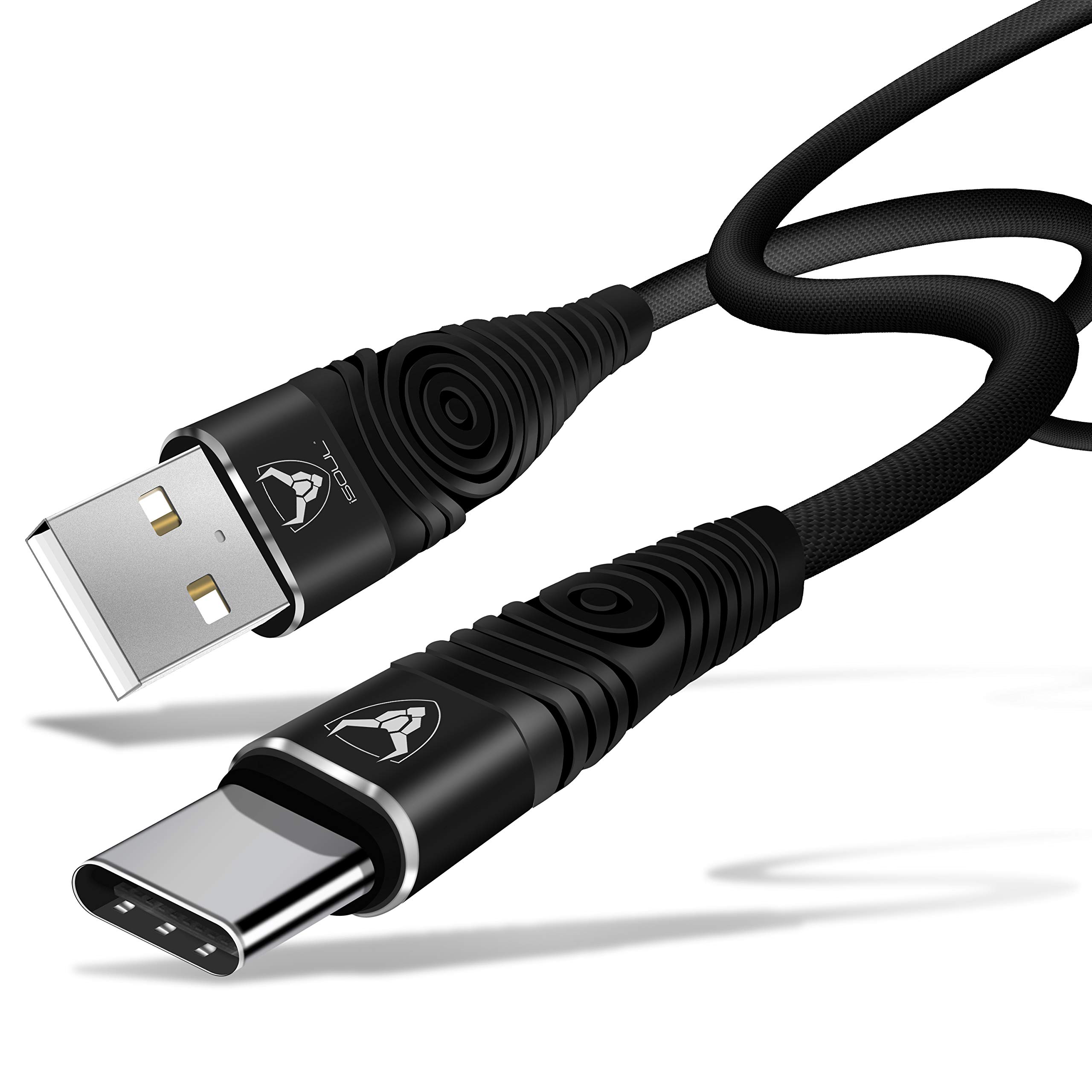 iSOUL USB C Cable [2M] Data Sync High Speed Charging Nylon Braided Type C Fast Charger Lead Cord for Samsung Galaxy, Huawei, MacBook, Xperia, OnePlus, Google Pixel, Oculus Quest, Oculus Link and More