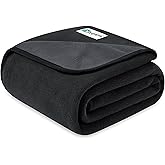 PetAmi Waterproof Dog Blanket for Extra Large Pets Dogs Cats, Large Pet Couch Cover Protector for Furniture, Reversible Washable Soft Fleece Cat Blanket for Bed Couch Sofa, 60x80 (Black/Gray)