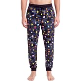 Pac-Man Pajama Pants for Men, Cotton Halloween Pacman Pajamas, Jogger Pj Pants for Men, M