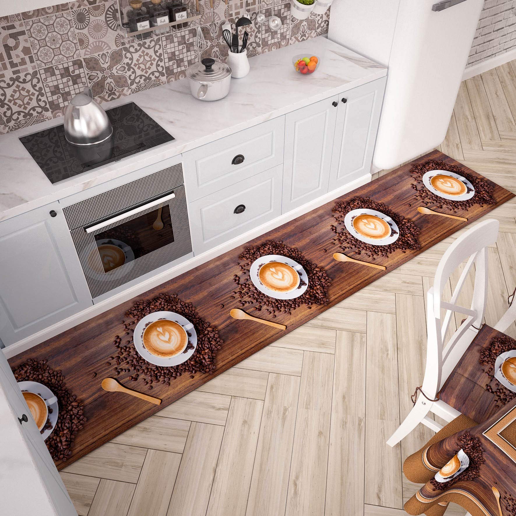 PETTI Artigiani Italiani-Kitchen Rug, Kitchen Rectangualr Rugs, Area Rug, 3D Print Pattern, 100% Made in Italy