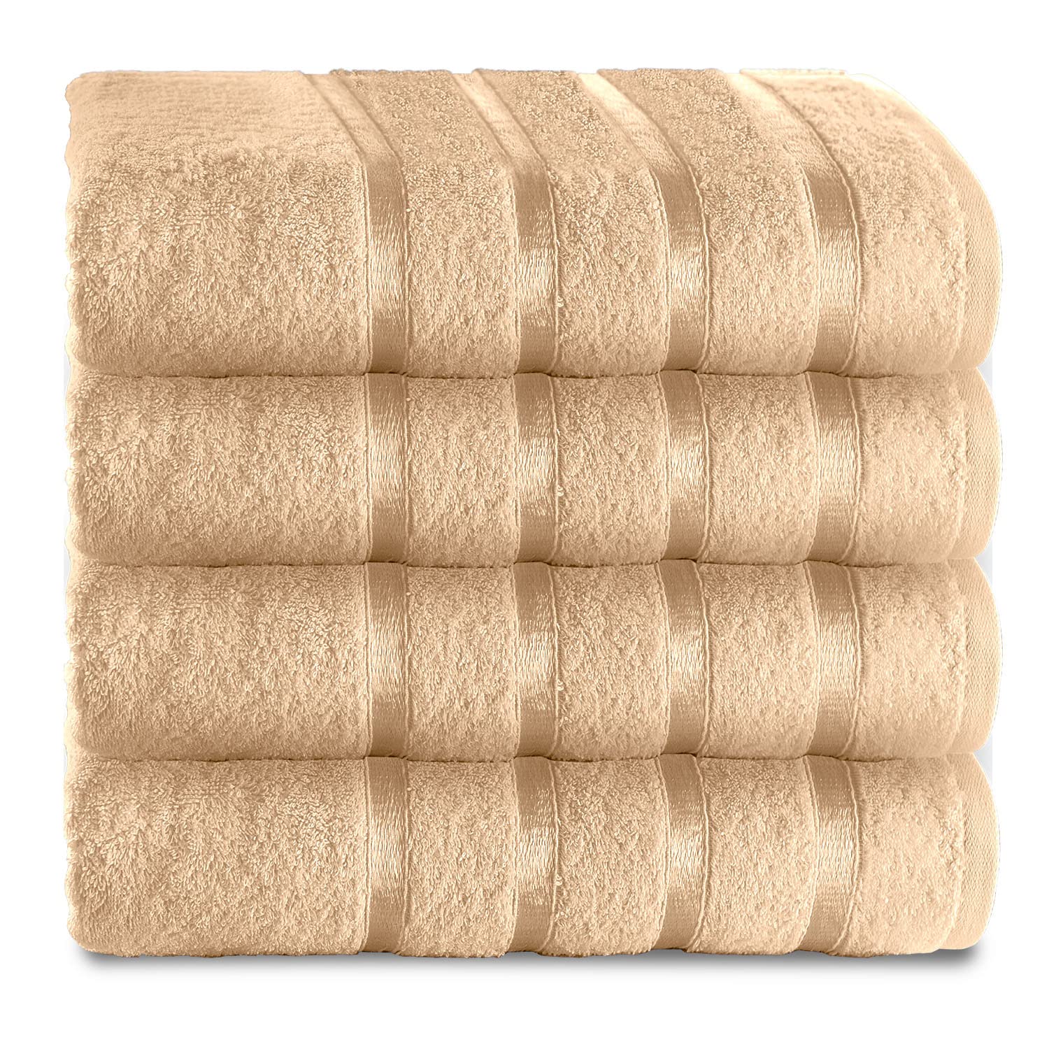 GC GAVENO CAVAILIA Fade Resistant Luxury Towels, Extra Absorbent 100% Ringspun Egyptian Cotton 500 GSM Bathroom Set, Peach, 4PK