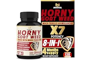 BMVINVOL Horny Goat Weed for Men and Women with Maca, Tribulus, Ginseng, Ashwagandha, Tongkat Ali - 120 Capsules for 4 Month Supply