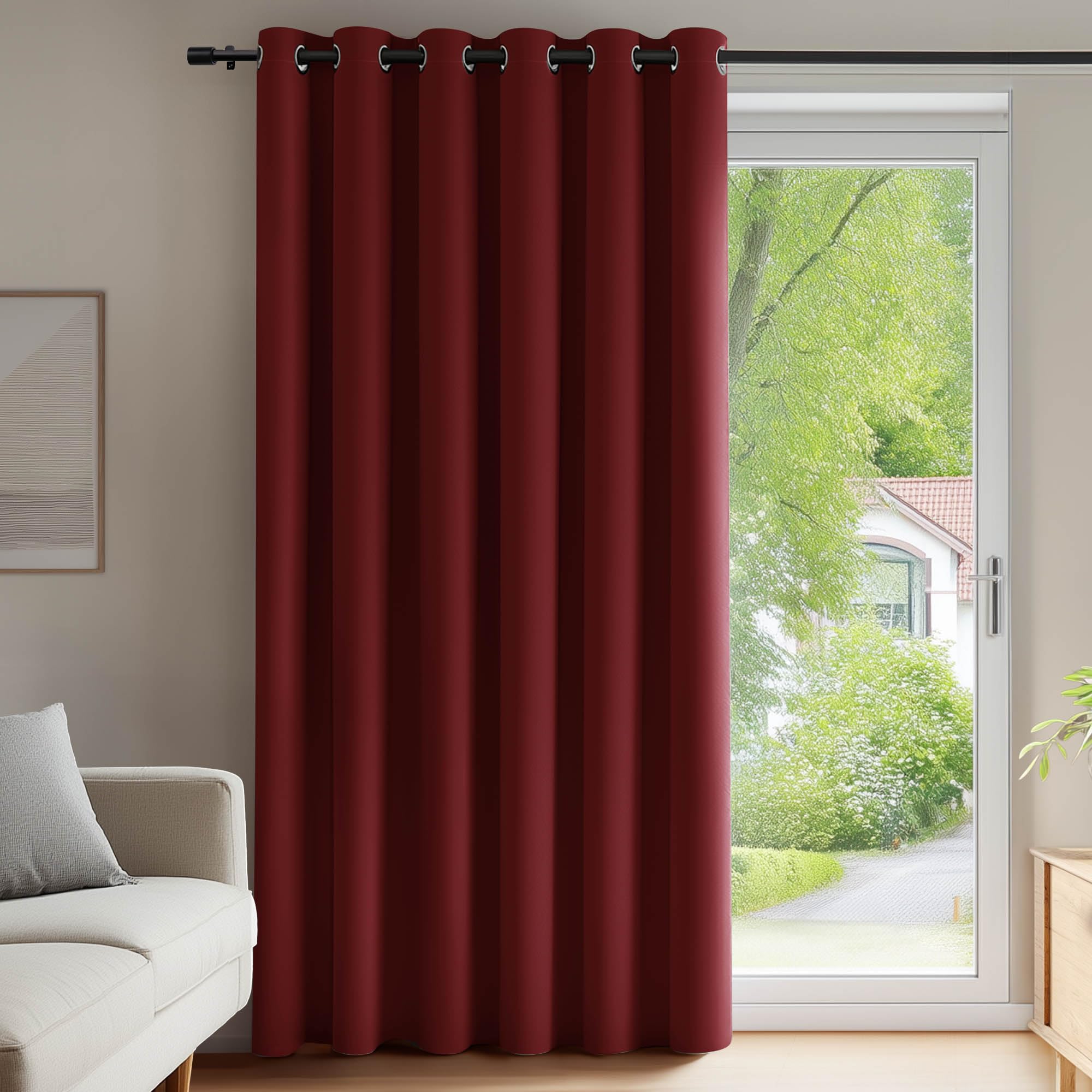Deconovo Blackout Curtain - 79 x 110 Inch, Super Soft, Thermal Insulated, Energy Saving, Eyelet, Kids' Bedroom Curtain - Red, 1 Panel