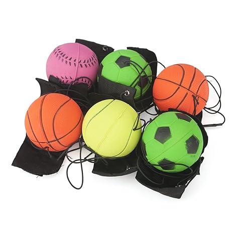 60mm Bouncy Wrist Band Ball Elastic Rubber Ball Wrist Bounce Ball FO