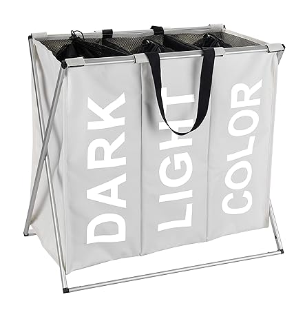 WENKO 3440113100 Trio Wäschesammler/Wäschekorb, Fassungsvermögen: 130 l, Polyester, 63 x 57 x 38 cm, beige