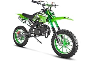 GOGOGOMOTO 49cc Dirt Bike for Kids, 2-Stroke Mini Dirt Bike Pit Bike for Kids Off Road Gas Motorcycle for Kids 8-14 Green, Christmas Kids Gifts