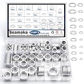 Seamaka 510PCS Oil Crush Washer,18 Sizes Oil Drain Plug Gaskets Assortment Kit,Automotive Aluminum Drain Plug Washer M6 M8 M10 M12 M14 M16 M18 M20 M22 M24