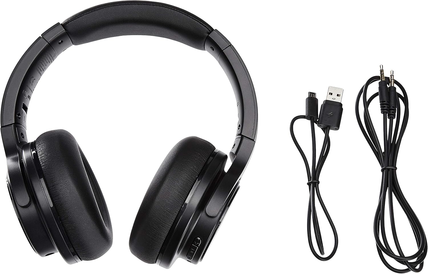 Basics Over-Ear Bluetooth Wireless Headset with Micro-USB and 3.5 Audio Cable - Black: Electronics