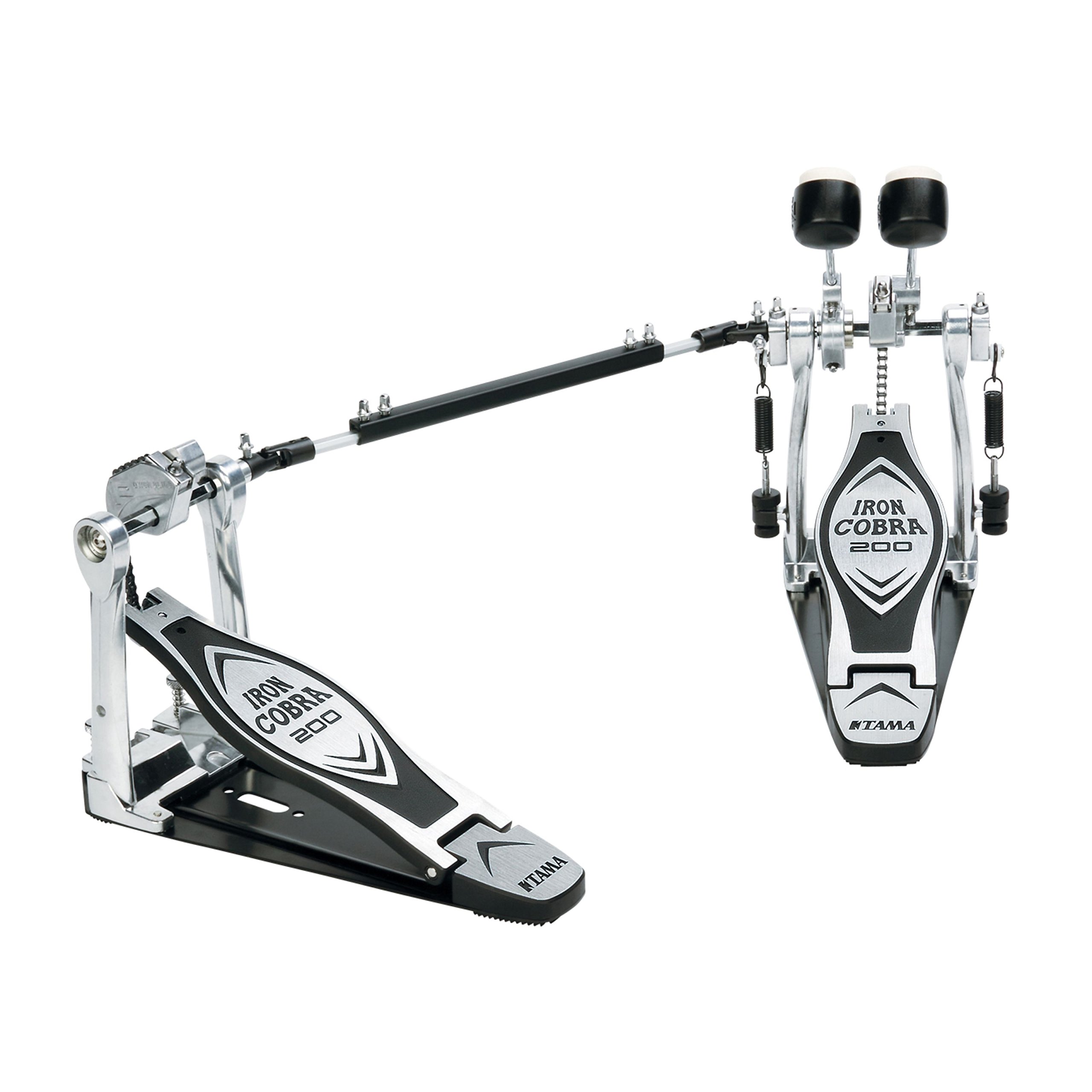 Tama HP200PTW Iron Cobra 200 Twin Bass Drum Pedal - Power Glide Cam, Adjustable Spring Tension & Dual-Sided Beaters