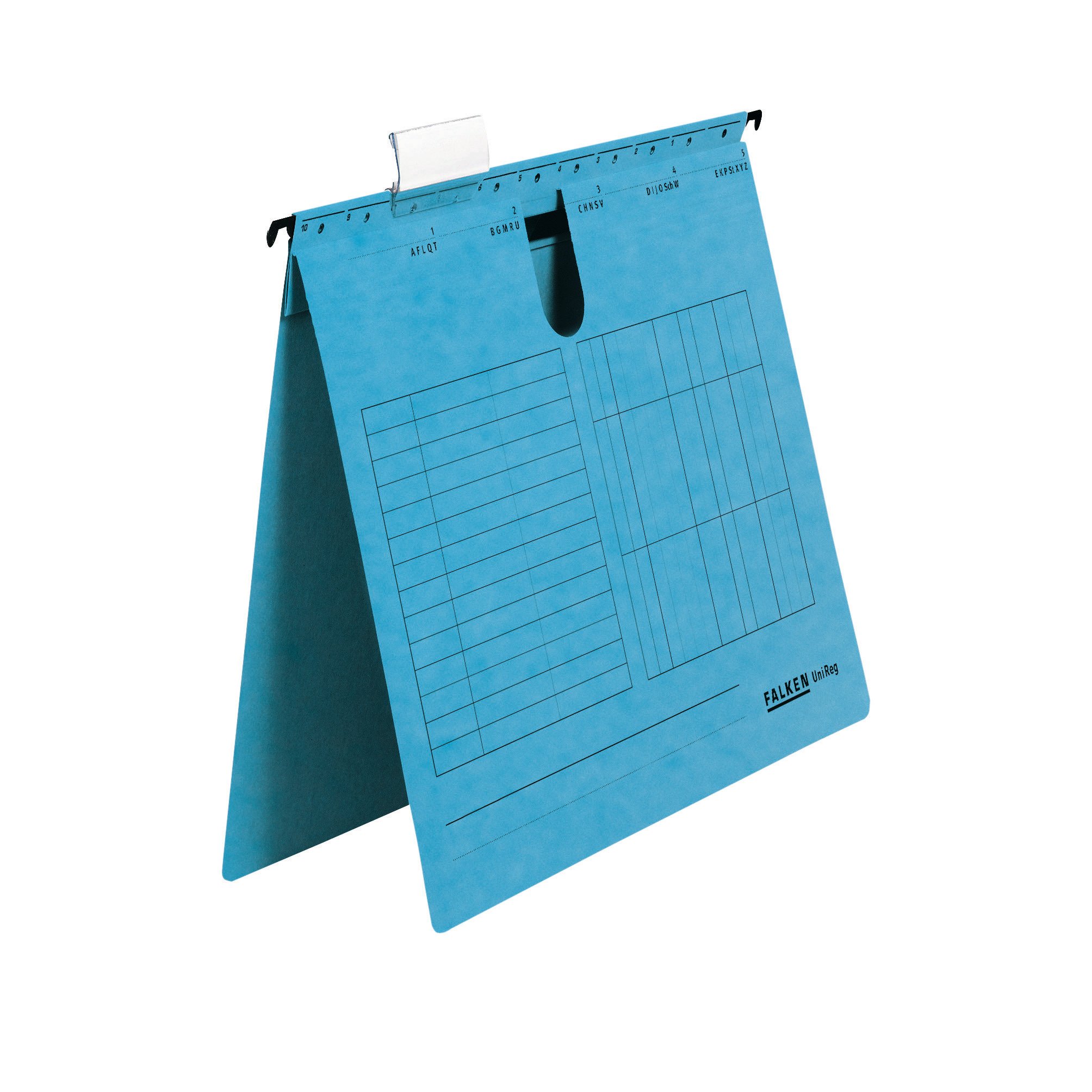 Exacompta - Ref 80002702001F - FALKEN - UniReg Suspension Files with Commercial Binding - Suitable for A4 Documents, 230gsm Recycled Kraft Card, Blue Angel Certified - Blue (Pack of 25)