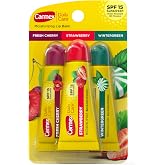 Carmex Daily Care Moisturizing Lip Balm Pack, Lip Balm With Sunscreen in Fresh Cherry, Strawberry and Wintergreen -0.35 Ounce (Pack of 3)