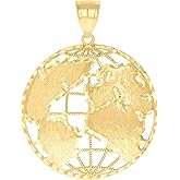 Jewels By Lux 10kt Yellow Gold Mens World Map Charm Pendant