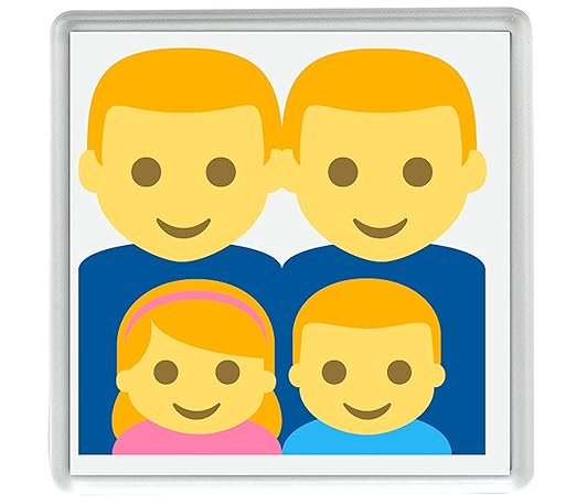 Familia, Hombre, niña, niño) Emoji 58mm x 58mm imán de Nevera ...