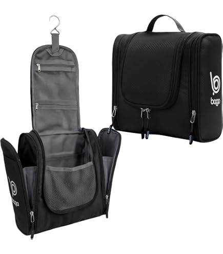 Toiletry Bag Hanging Toiletry Bag for Women Men Large Waterproof Travel Bag Portable Toiletry Kit Compact Makeup Bag with Hook Strap for Cosmetics Shaving Kit Camera Shower Bathroom Dorm