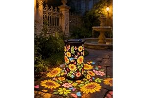Colorful Sunflower Glow Solar Garden Lantern - Outdoor Waterproof Decorative Hanging Solar Lights, Metal Solar Powered Garden