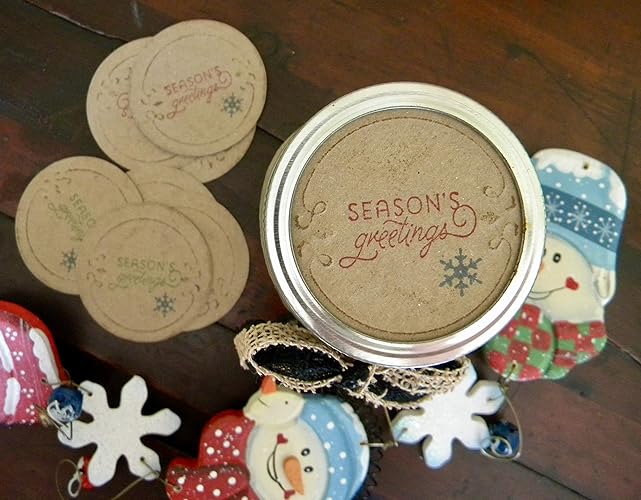 Amazon.com: Christmas Mason Jar Labels for Holiday Gift Jars Canning Stickers Lid Toppers Season ...