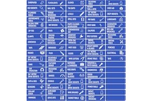 90 PCS Magnetic Tool Box Labels, 83 Pre-Printed & 7 Blanks Tags, General Toolbox Organize Accessories, Reusable Tags for Stee