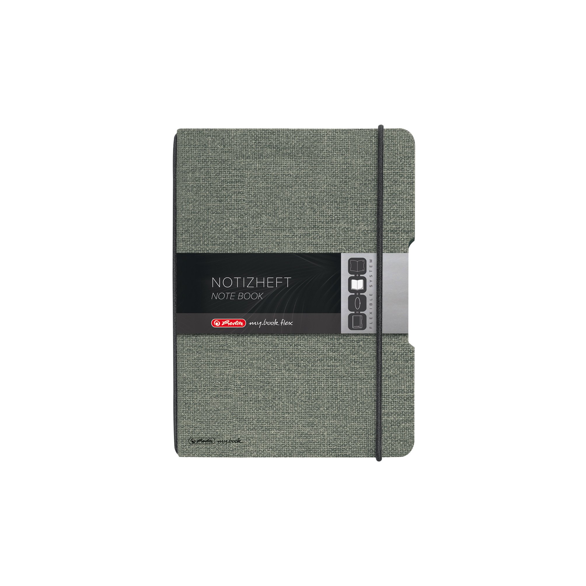 Herlitz A6 My Book Flex Canvas Cover Notebook - Black