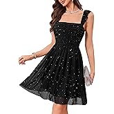 Wedtrend Sparkly Homecoming Dresses for Teens Ruffle Strap 80s Dress Short Cocktail Dresses