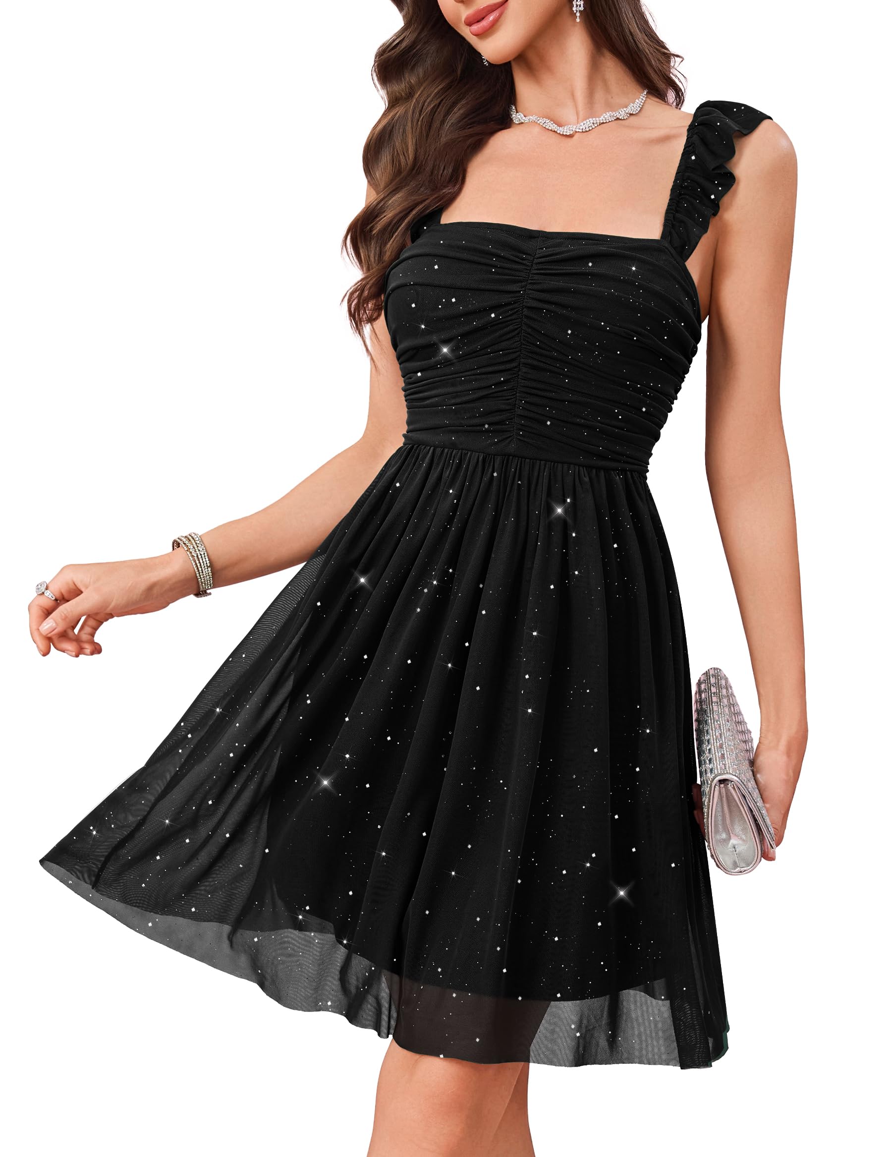 Photo 1 of Wedtrend Sequin Dress for Women 80s Prom Dresses 2025 Cute Homecoming Dress Graduation Sleeveless Cocktail Dresses for Women 2025 WTS6017BlackXL