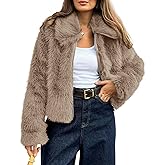 BTFBM Faux Fur Jacket Women Fluffy Winter Cropped Coats Zip Up Fuzzy Jackets Long Sleeve Furry Coat 2026 Fall Clothes