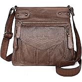 Angel Kiss Crossbody Purse for Women Multi Pockets Bags Retro Vegan Designer Leather Women's Shoulder Handbags