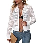 SweatyRocks Women's Spring Lace Patchwork Cardigan Lightweight Casual Long Sleeve Vintage Jackets