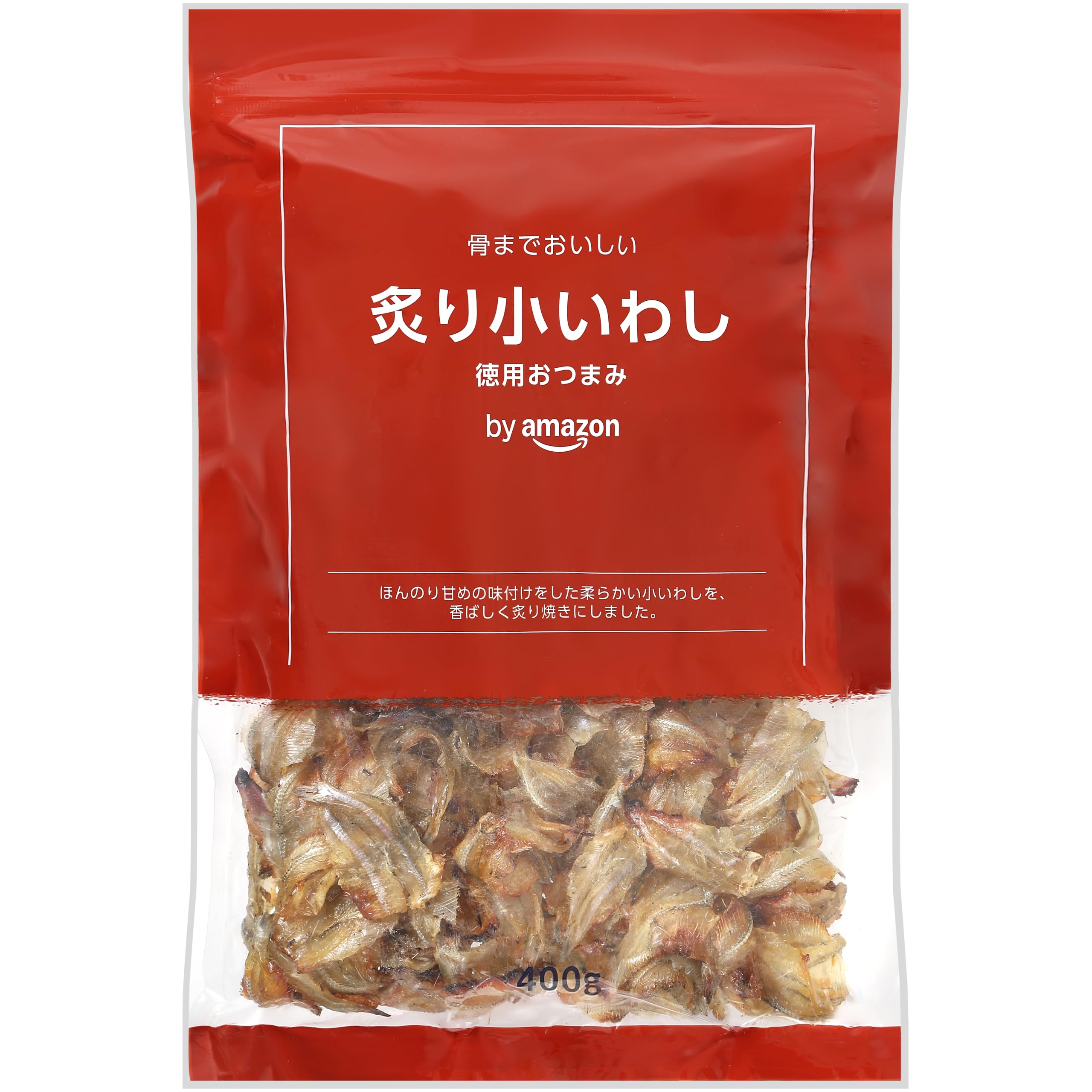 by Amazon 炙り小いわし 400g 骨せんべい おつまみ 大容量 チャック付き袋