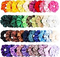 WATINC 40Pcs Velvet Hair Scrunchies, Strong Hold Bobbles Velvet Hair Ties, Elastics Bands Velvet Ponytail Holder,...