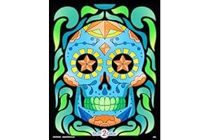 STUFF2COLOR Sugar Skull Diamond - Fuzzy Coloring Poster - All Ages Coloring for Kids, Toddlers, Teens, and Adults (Great for Arts and Crafts Coloring Time, After School, or as a Family Activity) Calavera