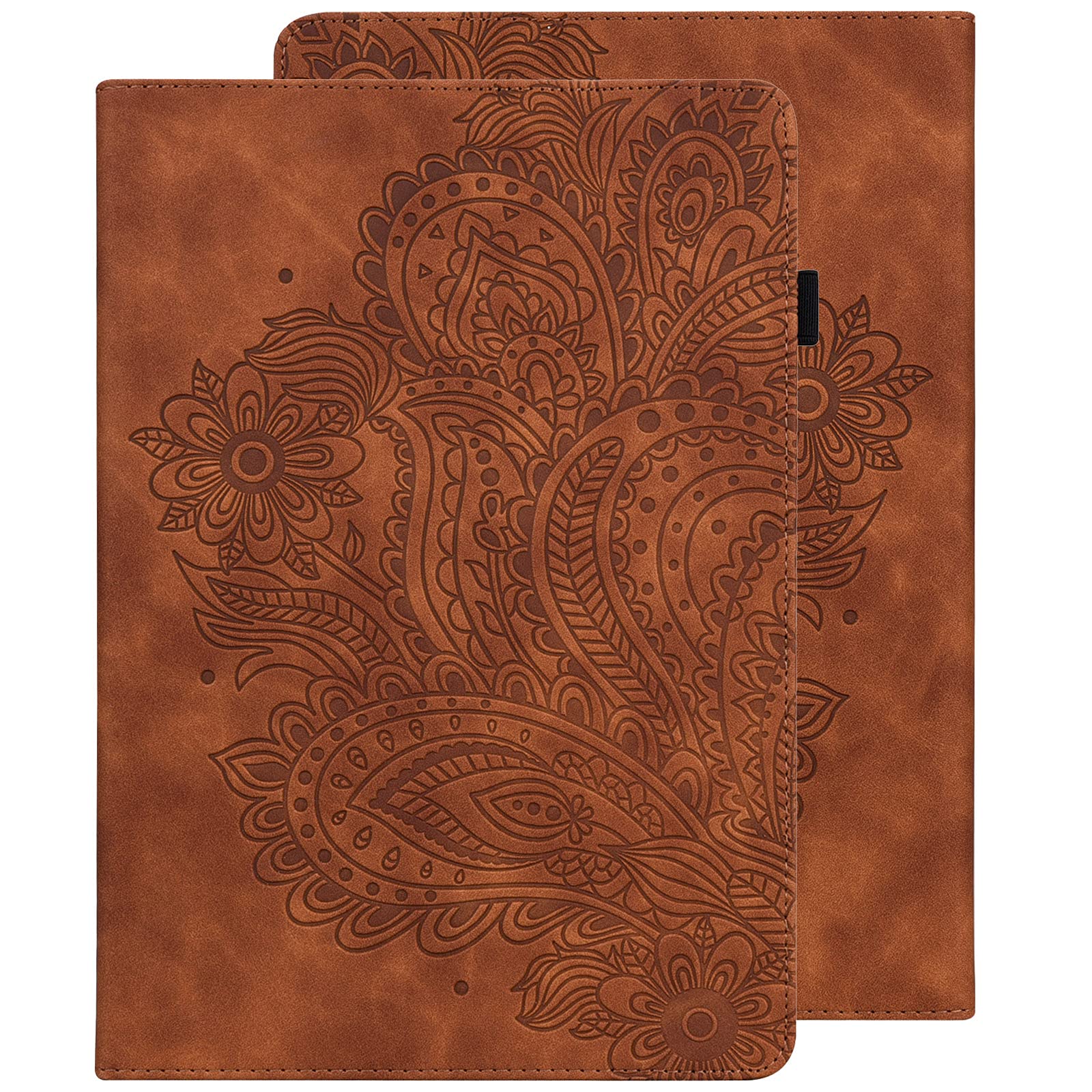 GLANDOTU Case for Huawei MatePad T10 9.7 inch(AGR-L09 / AGR-W09) /T10S 10.1 inch (AGS3-L09 / AGS3-W09) PU Leather Case,lightweight Flip Tablet Embossed Leather Cover with Stand Protective Shell -Brown