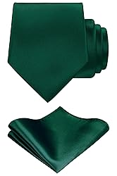 TIE G Solid Satin Color Formal Necktie and Pocket