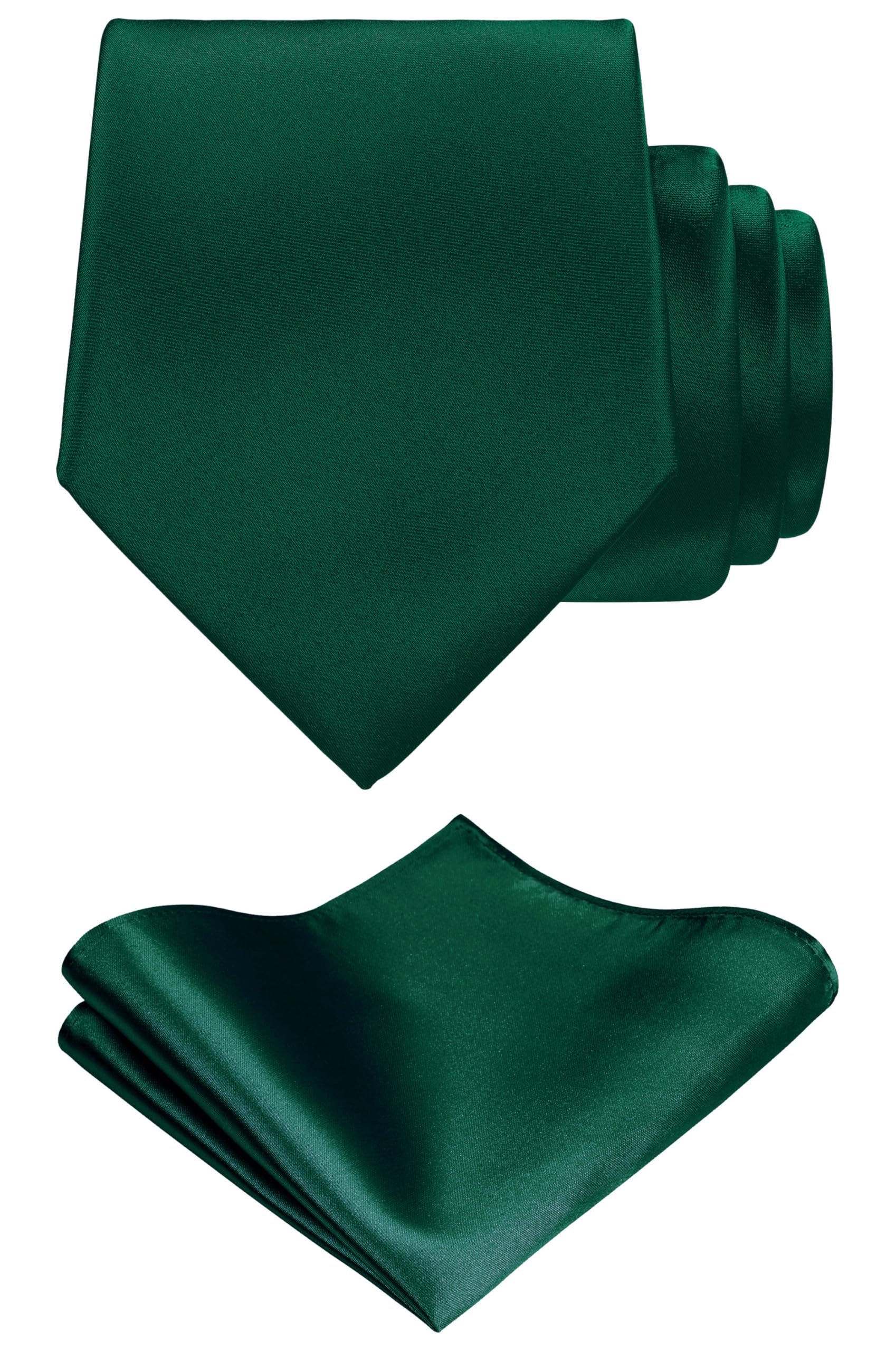 TIE G Solid Satin Color Formal Necktie and Pocket