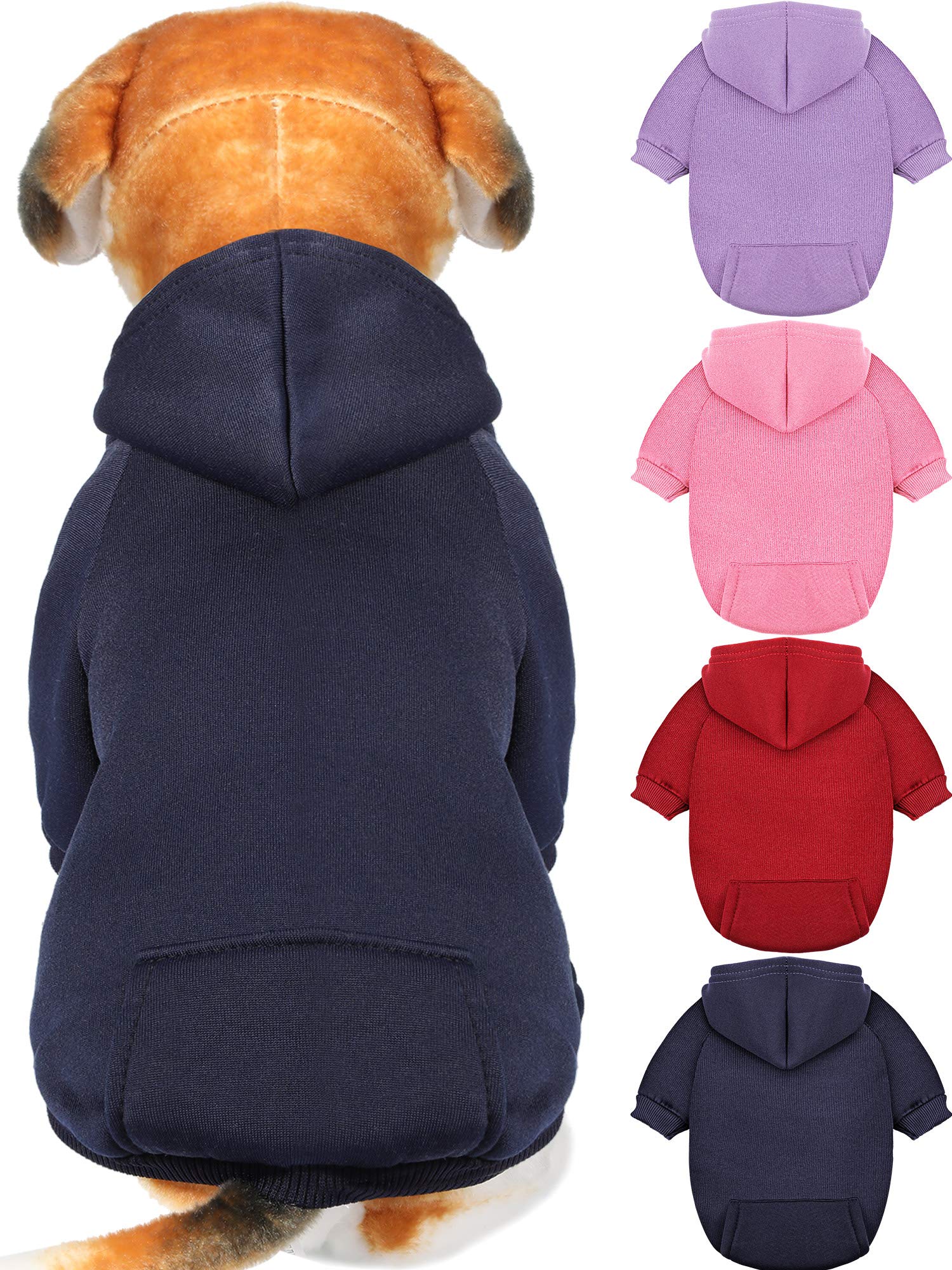 Photo 1 of ***MISSING PIECES*** Syhood 4-Piece Small Dog Sweater Set - Dog Hoodie Clothes with Hat for Small Dogs, Chihuahua, Winter Warm Hoodies & Coat with Pocket