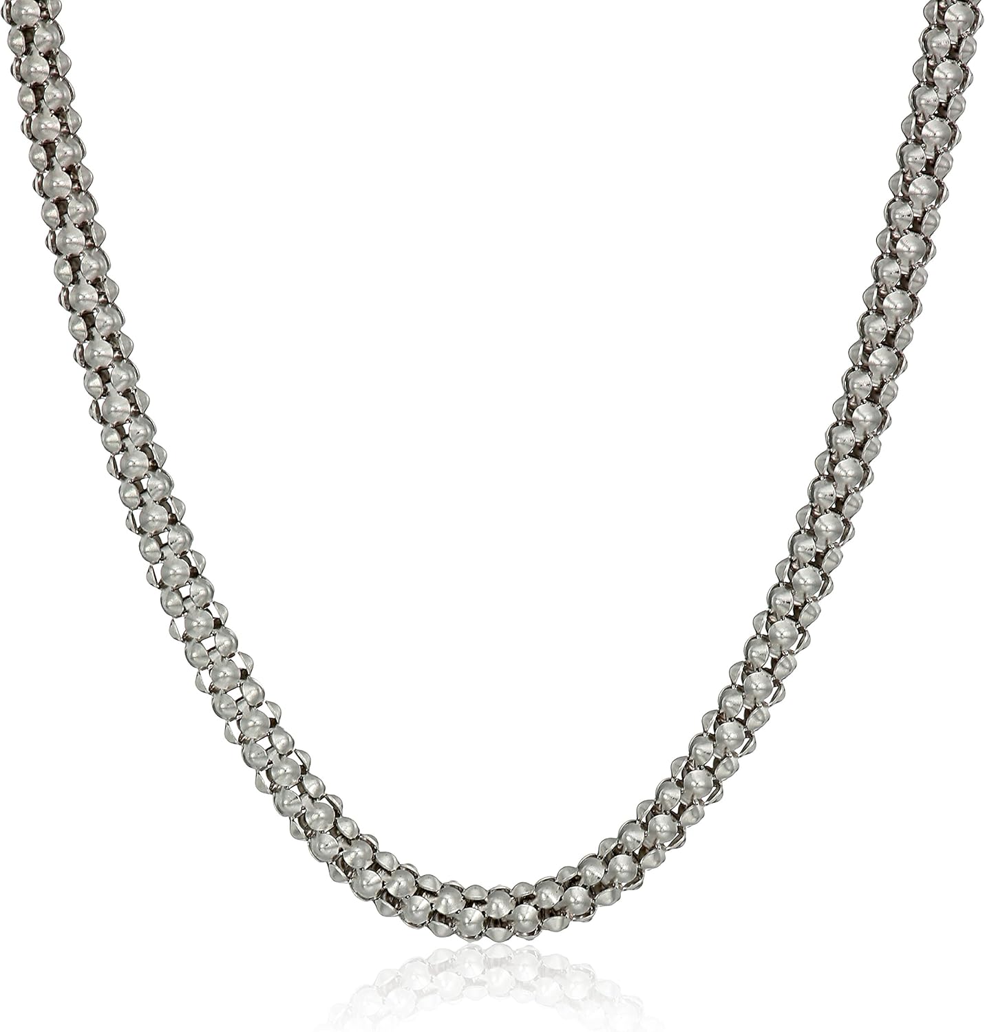 14k White Gold Italian 2.5mm Popcorn Chain Necklace Jewelry