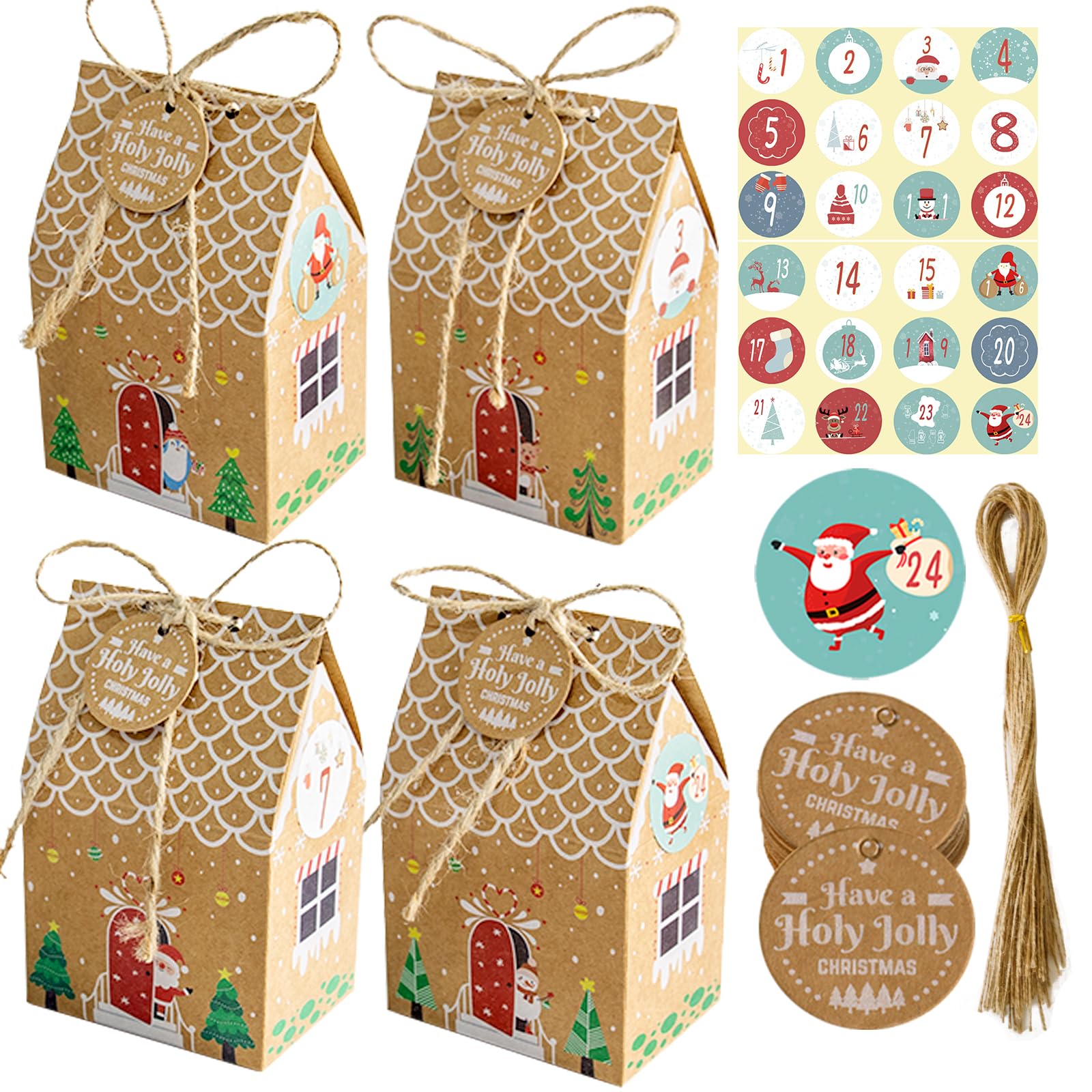 POPOYU Christmas Advent Calendar 2025 DIY Boxes Kit,Empty Advent Calendar To Fill Yourself,Make Fill Your Own 2025 Advent Calendar Empty 24 Pieces Boxes,Fillable Countdown Boxes for Gift Wrapping