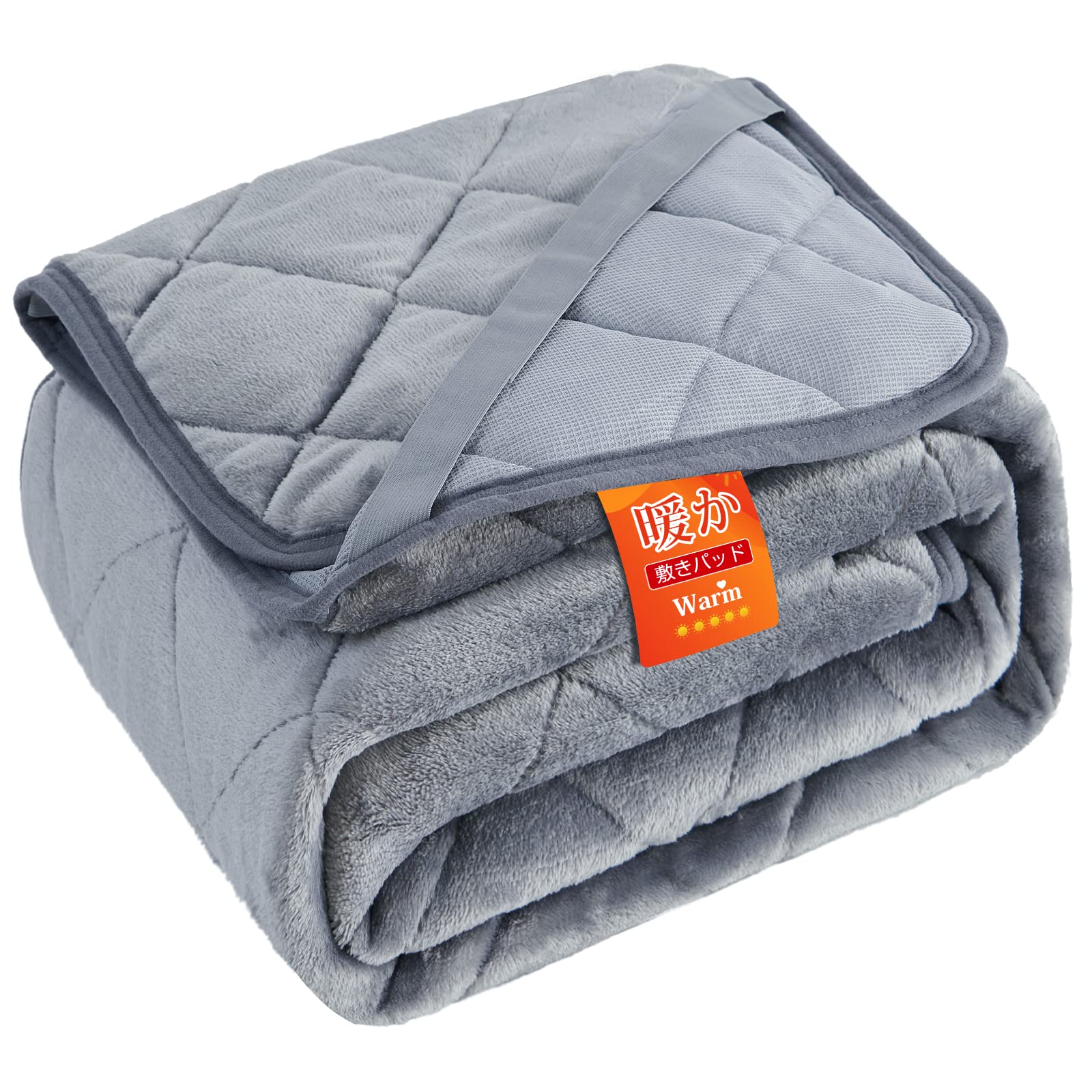 敷きパッド シングル 秋冬 あったか敷パッド 冬用 暖かいしきぱっと パッドシーツ兼用 オールシーズン 暖かフランネル生地+ワッフル生地 厚手高保温蓄熱わた使用 極上肌触り 静電気抑制 四隅ゴム付き TEIJIN（帝人）抗菌防ダニ繊維を使用 抗菌防臭防ダニ 丸洗いOK SEK認証商品画像