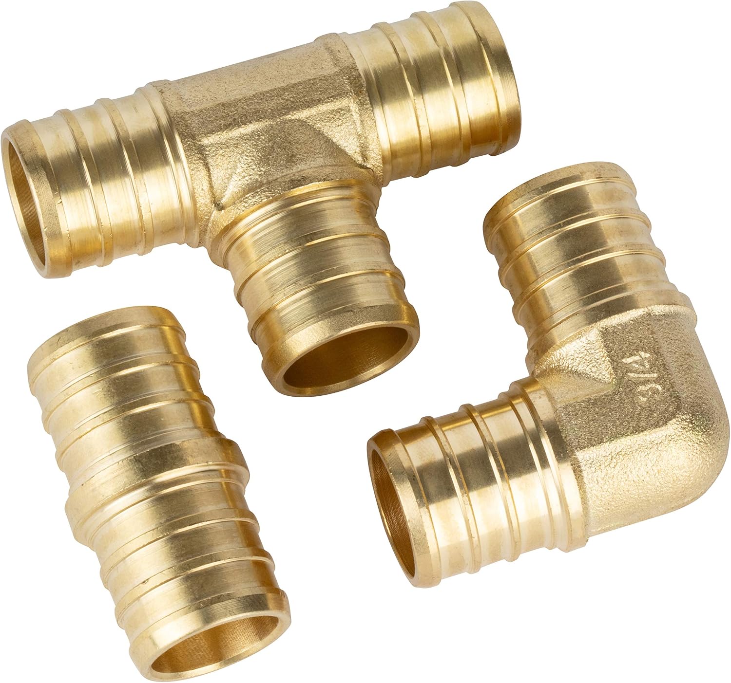 25-Pack 3/4 X 3/4 PEX Elbow - Premium Brass Crimp Fittings (Lead-Free) - PAKA TOOLS