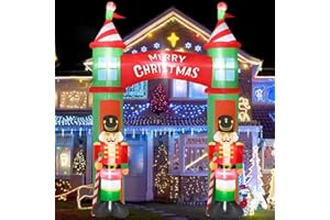 MELISHEER 12FT Christmas Inflatables Outdoor, Large Christmas Nutcracker Castle Inflatables Decor, Blow Up Xmas Yard Decorations with 9PCS Built-in LED, Huge Xmas Outdoor Decor for Yard Garden Lawn Archway