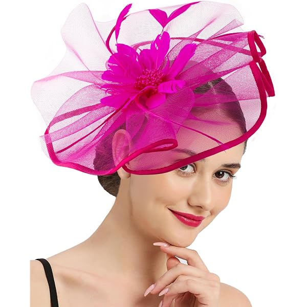 Fascinators Hat Flower Cocktail Lace Mesh Feathers Headband  display picture 1