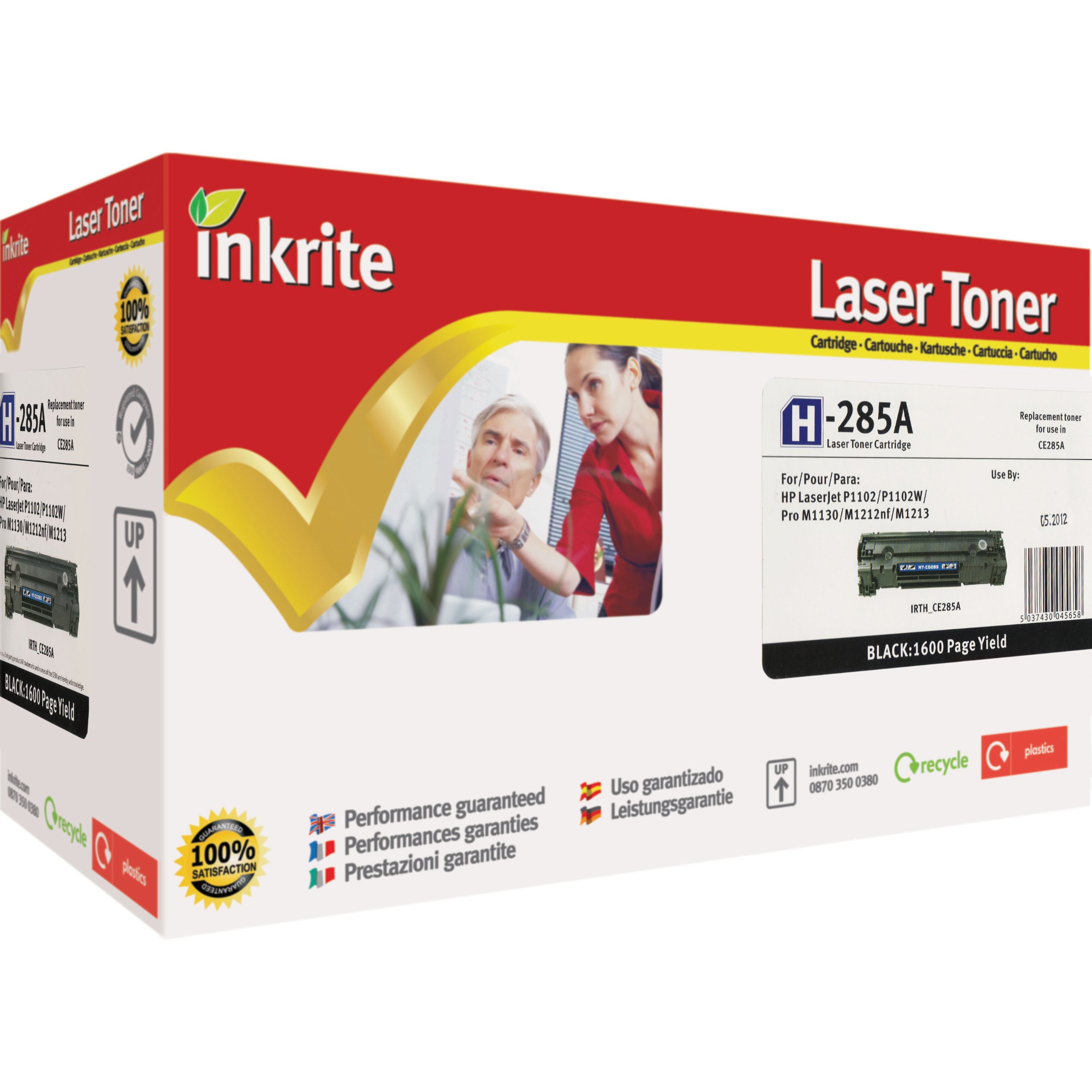 Inkrite Remanufactured Toner Cartridge Replacement for HP CE285A Black