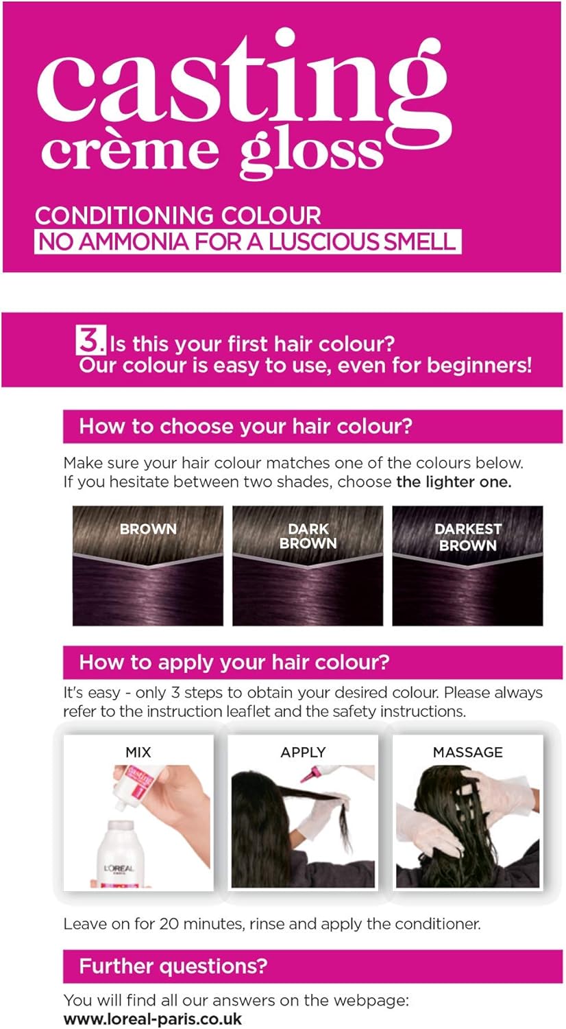 L'Oreal Paris Casting Creme Gloss Purple Semi-Permanent Hair Dye, Blends Away Grey Hair Leaving A Radiant Hair Colour, 316 Plum Pack of 3 - Image 3