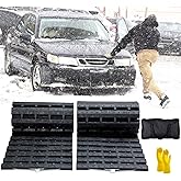 BUNKER Tire Traction Mats – Foldable Recovery Tracks For Sand, Snow, Mud, Includes Bag & Gloves