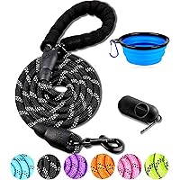 DOYOO Dog Leash 6 FT/10FT Thick Durable Nylon Rope - Comfortable Padded Handle Reflective Rope Dog Leash for Medium…