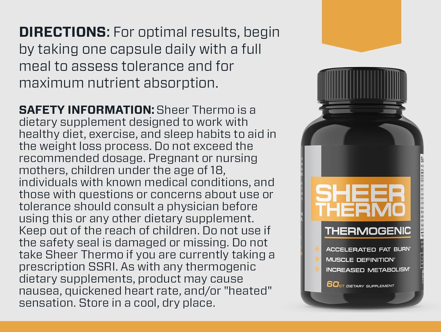 THERMO Fat Burner (60ct) Thermogenic Weight Loss Supplement for Women