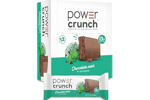 Power Crunch Chocolate Mint Protein Bars, 12 Ct, 1.4 oz Each | On-the-go Power Crunch chocolate mint protein snack bars, cris